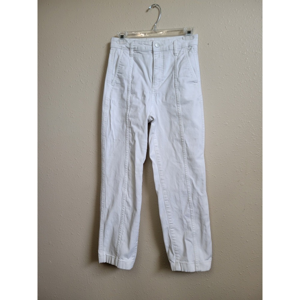 Everlane White Womens Crop Cheeky Denim Jean High-Waisted Straight Leg Pants 2R
